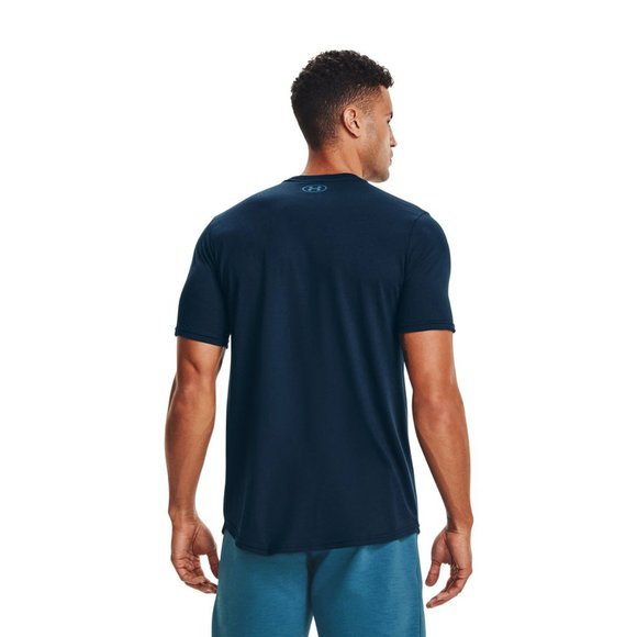 🌿Sale🌿 Under Armour T-Shirt Rock Cotton Blue Men's Size XXL 1357191 408 - Picture 4 of 5